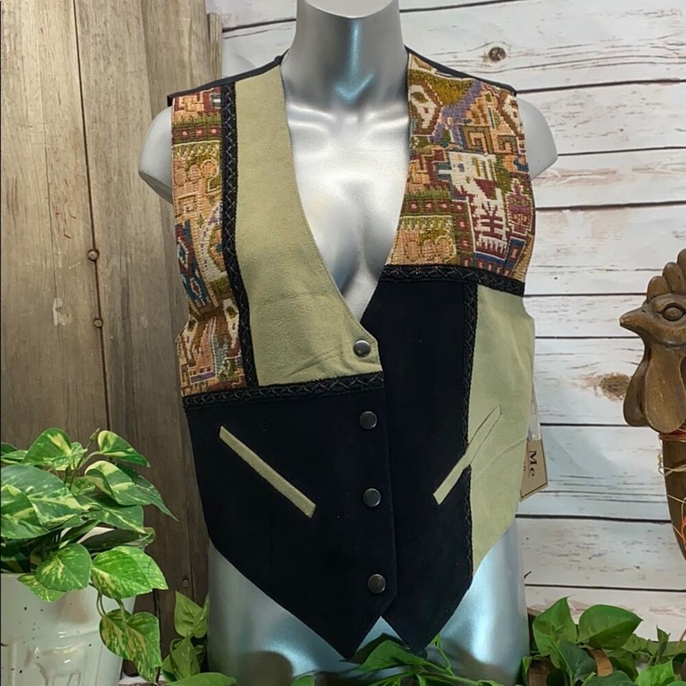 Katch Me BoHo Retro NWT Vintage Western Cowboy Leather Rancher Ranch Vest XL A